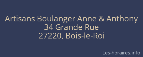 Artisans Boulanger Anne & Anthony