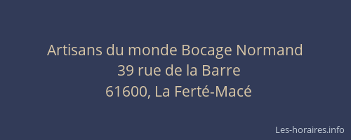 Artisans du monde Bocage Normand