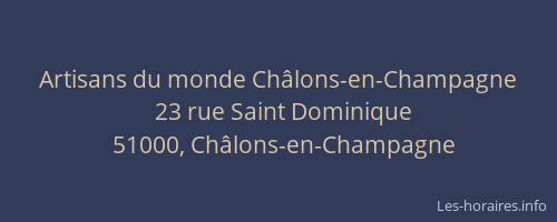 Artisans du monde Châlons-en-Champagne
