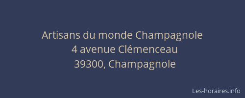Artisans du monde Champagnole