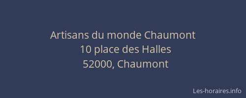 Artisans du monde Chaumont