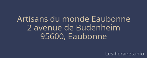 Artisans du monde Eaubonne