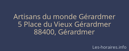 Artisans du monde Gérardmer