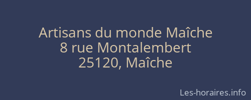 Artisans du monde Maîche