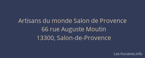 Artisans du monde Salon de Provence