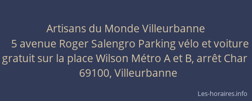 Artisans du Monde Villeurbanne