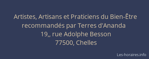 Artistes, Artisans et Praticiens du Bien-Être recommandés par Terres d'Ananda