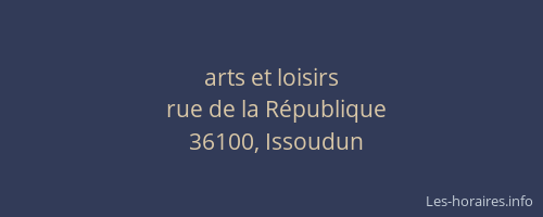 arts et loisirs