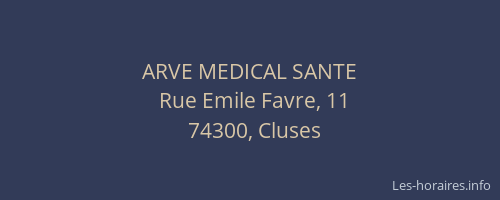 ARVE MEDICAL SANTE