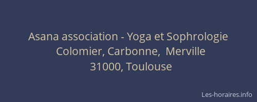 Asana association - Yoga et Sophrologie