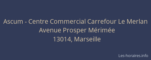 Ascum - Centre Commercial Carrefour Le Merlan