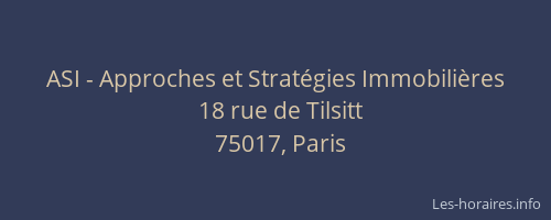 ASI - Approches et Stratégies Immobilières