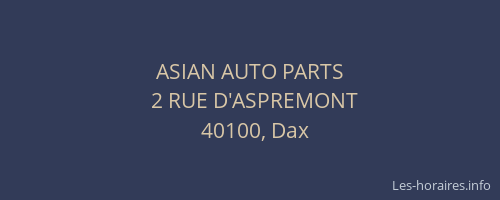 ASIAN AUTO PARTS