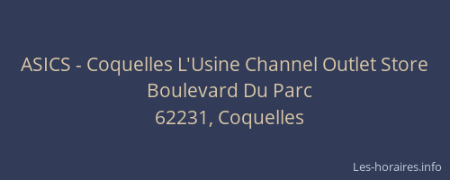 ASICS - Coquelles L'Usine Channel Outlet Store