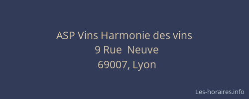 ASP Vins Harmonie des vins