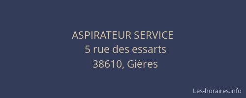 ASPIRATEUR SERVICE