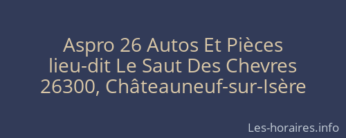Aspro 26 Autos Et Pièces