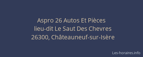 Aspro 26 Autos Et Pièces