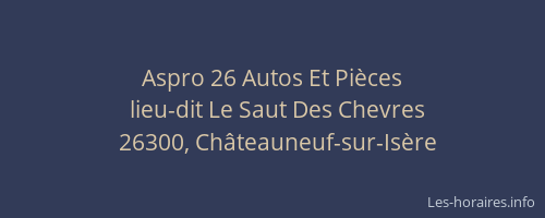 Aspro 26 Autos Et Pi&egrave;ces