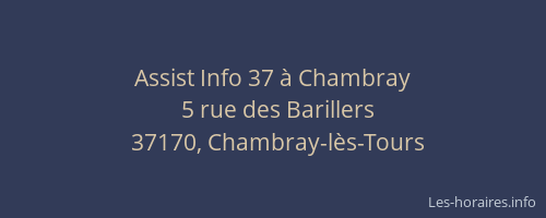 Assist Info 37 &agrave; Chambray