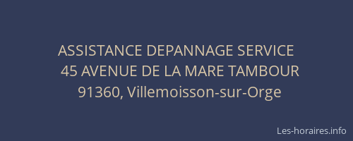 ASSISTANCE DEPANNAGE SERVICE
