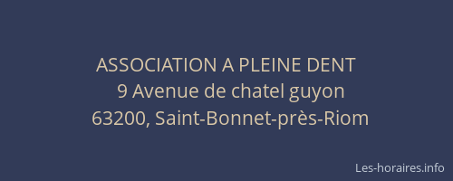 ASSOCIATION A PLEINE DENT