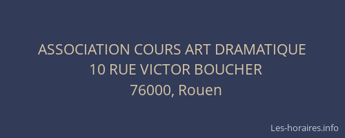 ASSOCIATION COURS ART DRAMATIQUE