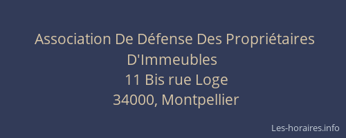 Association De Défense Des Propriétaires D'Immeubles