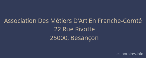 Association Des Métiers D'Art En Franche-Comté