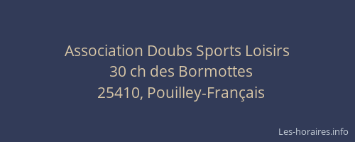 Association Doubs Sports Loisirs