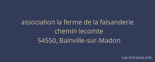association la ferme de la faisanderie