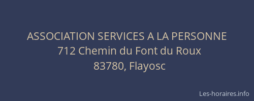 ASSOCIATION SERVICES A LA PERSONNE