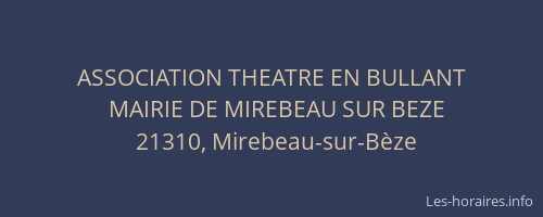 ASSOCIATION THEATRE EN BULLANT