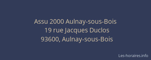 Assu 2000 Aulnay-sous-Bois