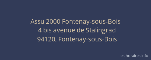 Assu 2000 Fontenay-sous-Bois