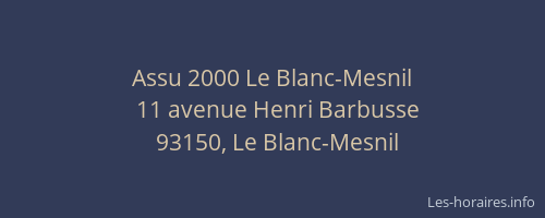 Assu 2000 Le Blanc-Mesnil