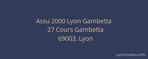 Assu 2000 Lyon Gambetta