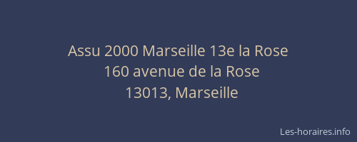 Assu 2000 Marseille 13e la Rose