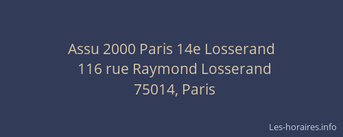 Assu 2000 Paris 14e Losserand