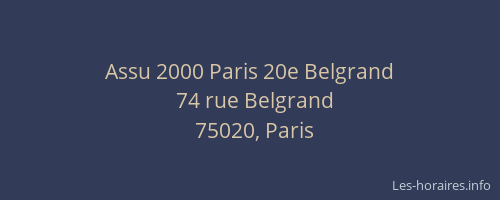 Assu 2000 Paris 20e Belgrand