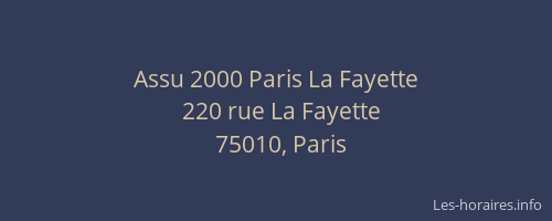 Assu 2000 Paris La Fayette