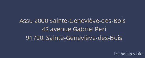 Assu 2000 Sainte-Geneviève-des-Bois