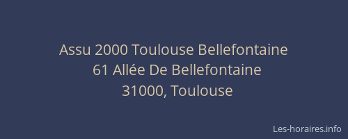 Assu 2000 Toulouse Bellefontaine