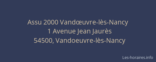 Assu 2000 Vandœuvre-l&egrave;s-Nancy