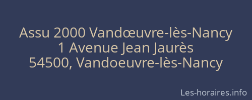 Assu 2000 Vandœuvre-lès-Nancy