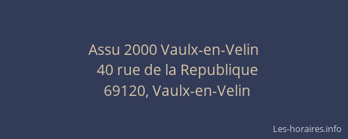 Assu 2000 Vaulx-en-Velin