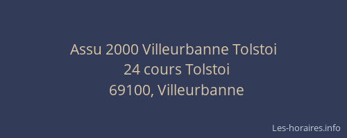 Assu 2000 Villeurbanne Tolstoi