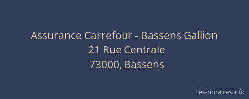 Assurance Carrefour - Bassens Gallion