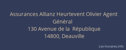 Assurances Allianz Heurtevent Olivier Agent G&eacute;n&eacute;ral
