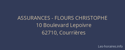 ASSURANCES - FLOURS CHRISTOPHE